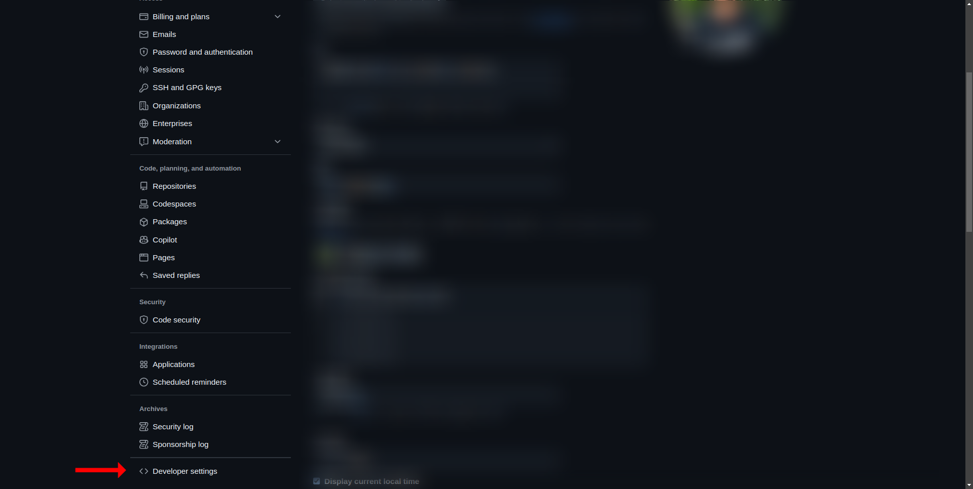 GitHub Developer Settings
