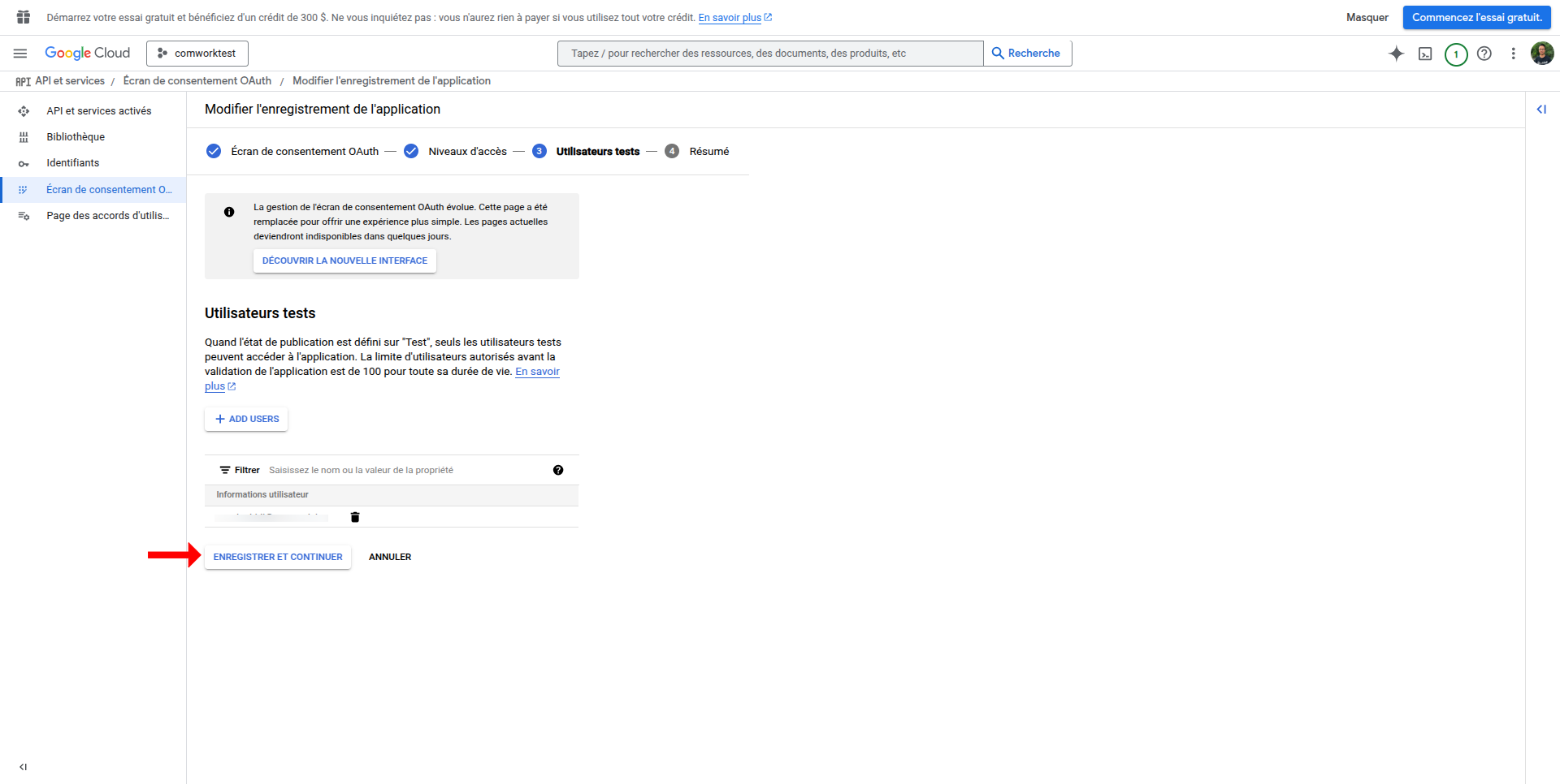 OAuth consent screen
