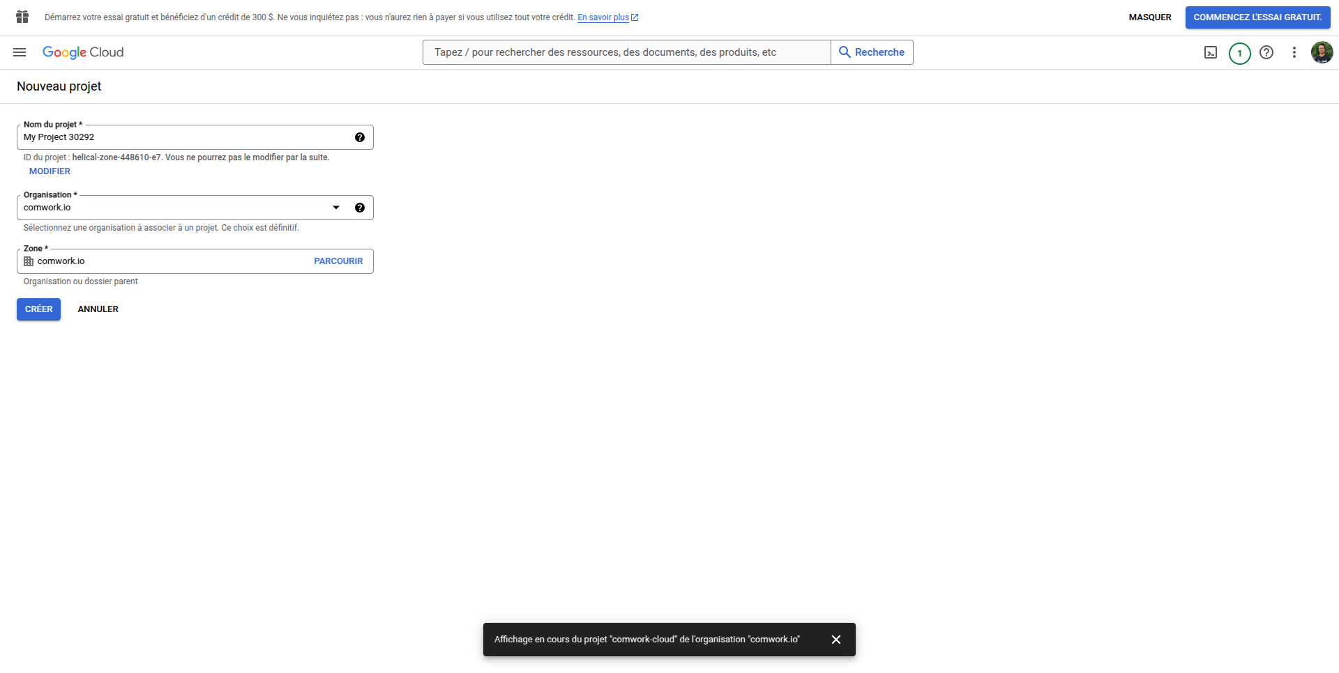 Create new google project 2