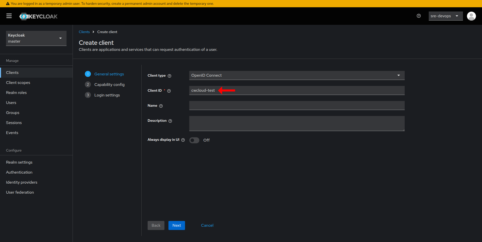 Create Keycloak Client